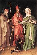 Stefan Lochner Saints Catherine, Hubert, and Quirinus with a Donor France oil painting artist
